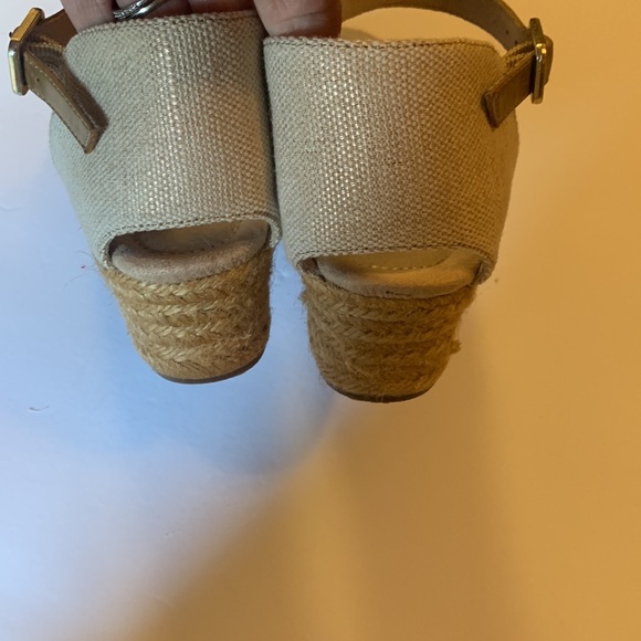 White Mountain Wedge Shoe Espadrille Kate Linen w Rose Gold Women’s Sz 7 - Picture 5 of 9